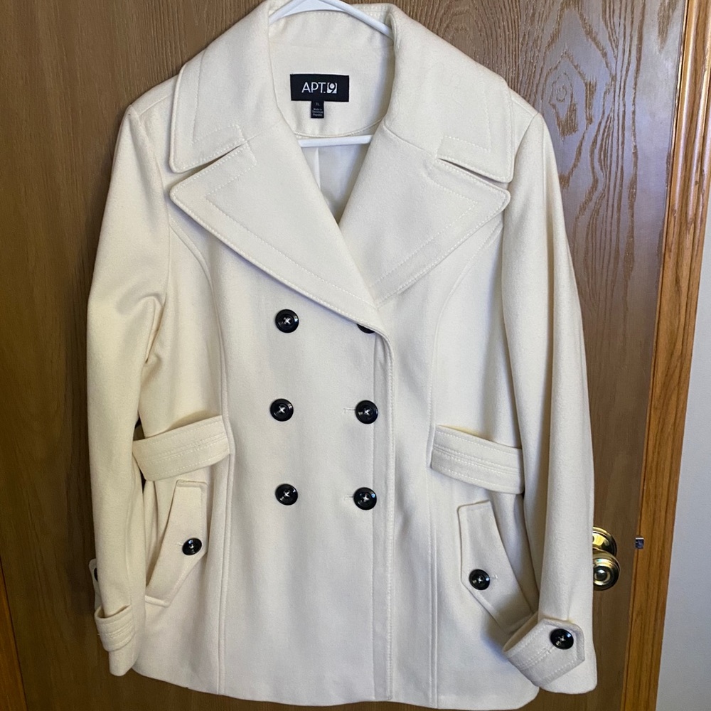 APT 9 Ivory winter pea coat